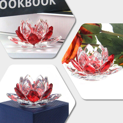 LZINA™ | Crystal Lotus Flower Craft Glass Paperweight Home Decoration Ornaments Figures Home Wedding Party Decor Gifts Souvenir