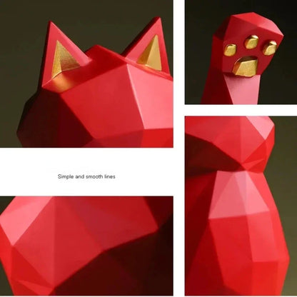 LZINA™ | Nordic Minimalism Geometry Lucky Cat Statues