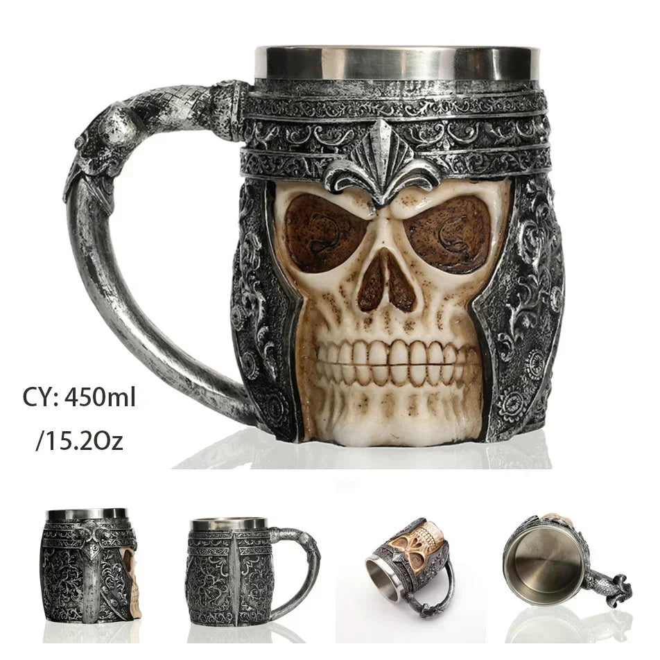 LZINA™ | Medieval Dragon Resin Stainless Steel Mug as Coffee Mug or Tea Mug