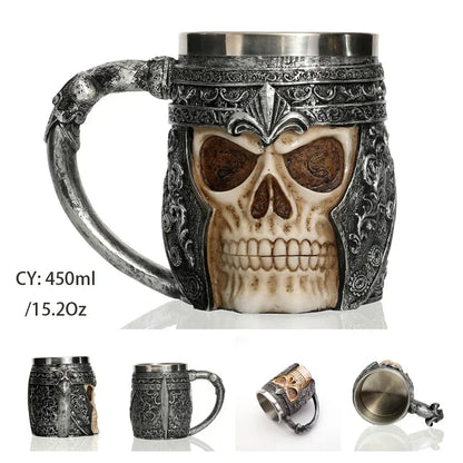 LZINA™ | Medieval Dragon Resin Stainless Steel Mug as Coffee Mug or Tea Mug
