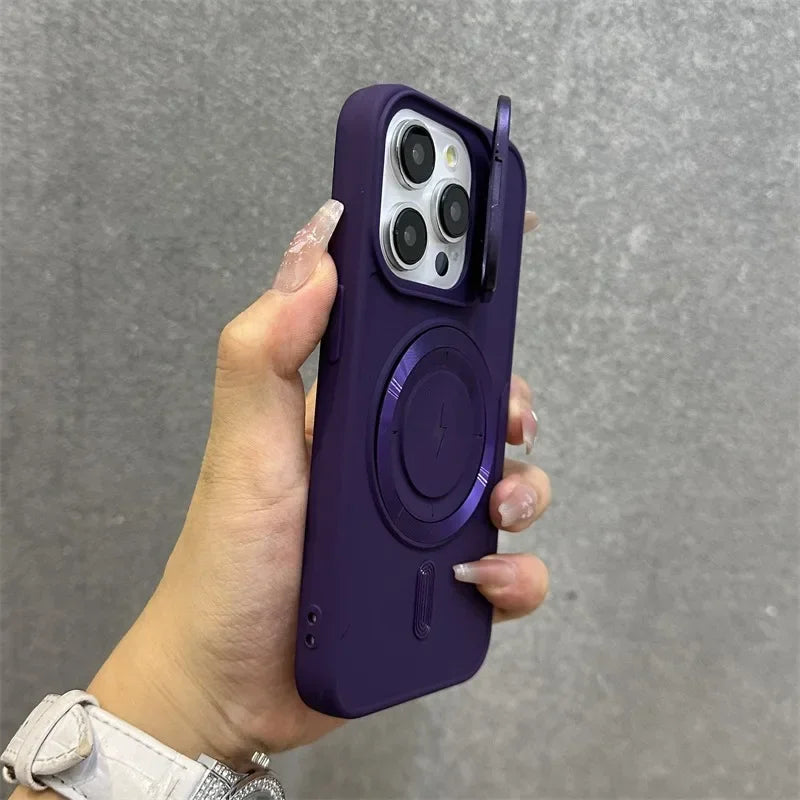 LZINA™ | Magnetic Soft Wrist Bracket Lens Cover iPhone Case