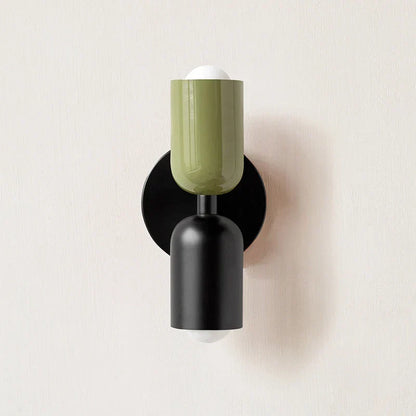 Sleek BowLift Double-Head Wall Lamp with Black Base