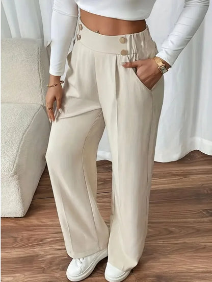 Women’s High Waist Straight Leg Office Trousers