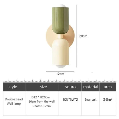 BowLift Nordic LED Wall Lamp - Modern Minimalist Cream Double-Head Wall Light for Living Room, Bedroom, and Study – Indoor Decoration Fixture
