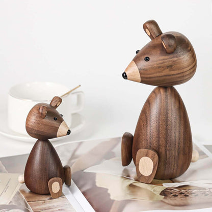 LZINA™ | Danish Wood Brown Bear Family Ornaments