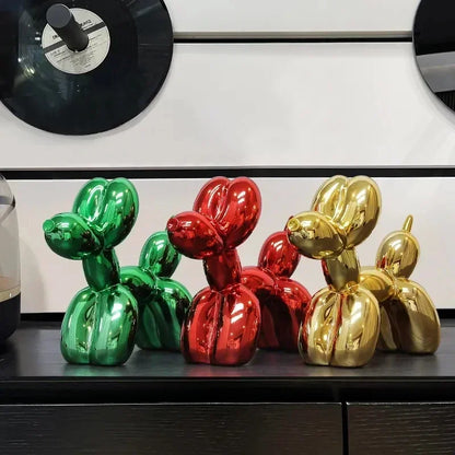 LZINA™ | Nordic Balloon Dog Sculpture Resin Animal Ornament Art Sculptures and Figures Craft Home Decoration Room Desktop Accessories