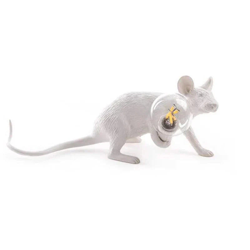 BowLift Modern LED Animal Table Lamps - Resin Rat, Cat, and Squirrel Night Lights