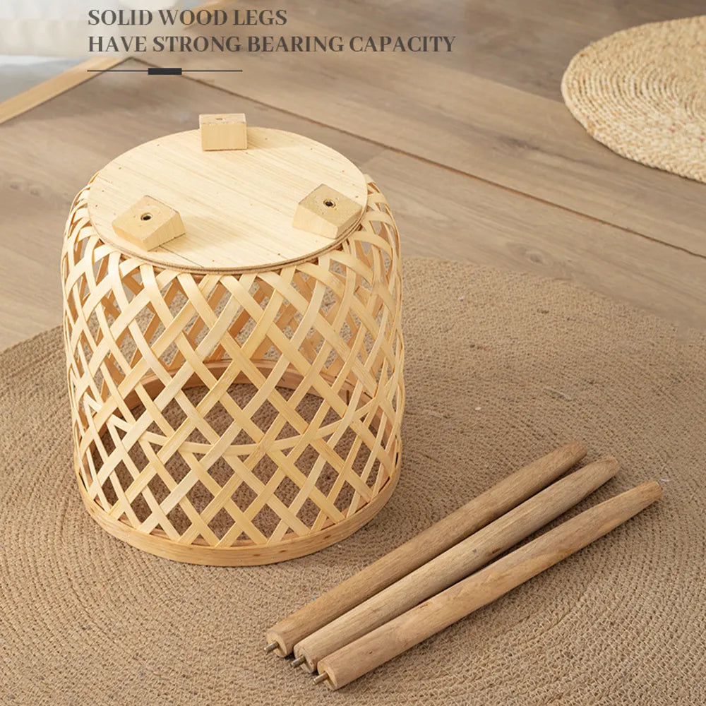 LZINA™ | Handcrafted Bamboo Woven Flower Pot with Stand Plant Flower Display Storage Stand DIY Storage Children's Plant Pots Home Decor