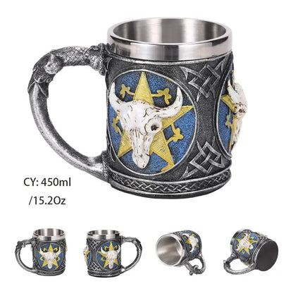 LZINA™ | Medieval Dragon Resin Stainless Steel Mug as Coffee Mug or Tea Mug