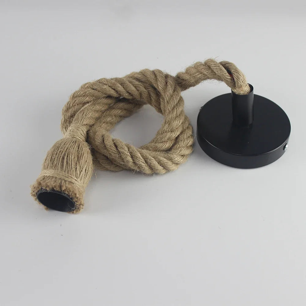 BowLift | Vintage Hemp Rope Pendant Light