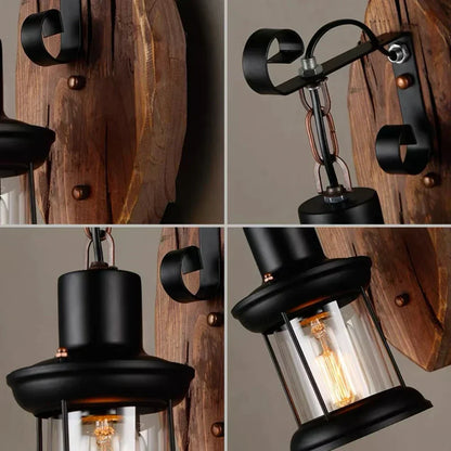 BowLift Retro Lantern Lamp - Industrial Wall Light Fixture