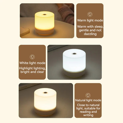 BowLift USB Nightstand Lamp — Creative Touch-Dimming LED Night Light for Bedroom and Dormitory