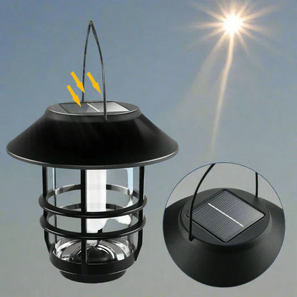 LZINA™ | Solar Wireless Waterproof Flickering Sun Flame Lantern Light | - WallLant