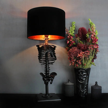 BowLift Handcrafted Gothic Skeleton Table Lamp — Dark, Elegant Accent Lighting
