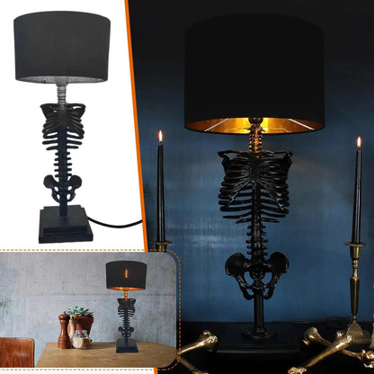BowLift Handcrafted Gothic Skeleton Table Lamp — Dark, Elegant Accent Lighting