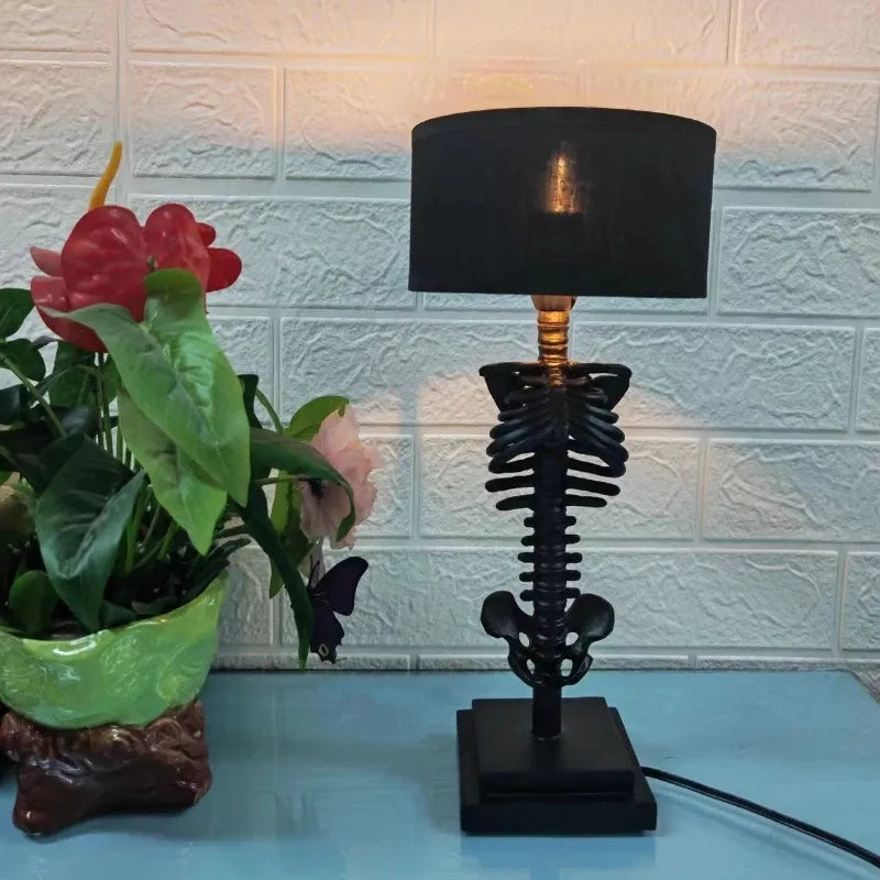 BowLift Handcrafted Gothic Skeleton Table Lamp — Dark, Elegant Accent Lighting