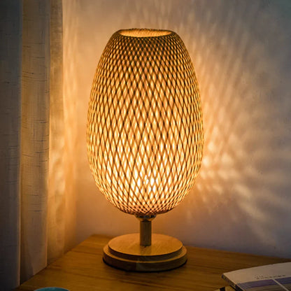 BowLift Rattan Lamp – Stepless Dimmable Basket Light for Bedroom & Living Room Decor