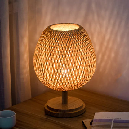 BowLift Rattan Lamp – Stepless Dimmable Basket Light for Bedroom & Living Room Decor