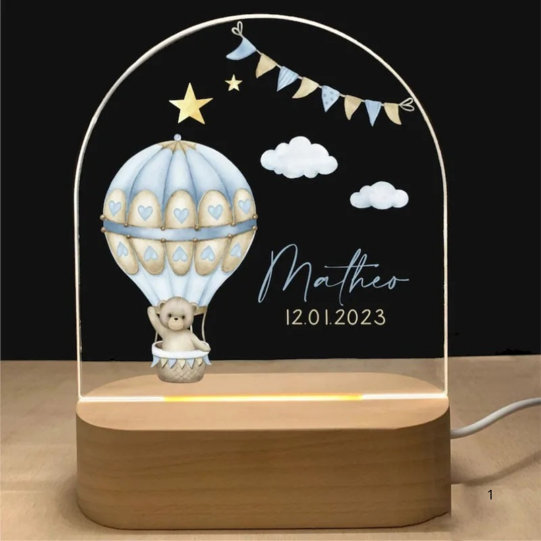 LZINA™ | Personal Night Light with Name – Soft Warm LED Lighting for Children