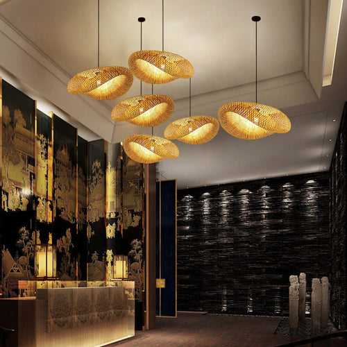 BowLift | Rattan Woven Bamboo - Pendant Light - Led - Light