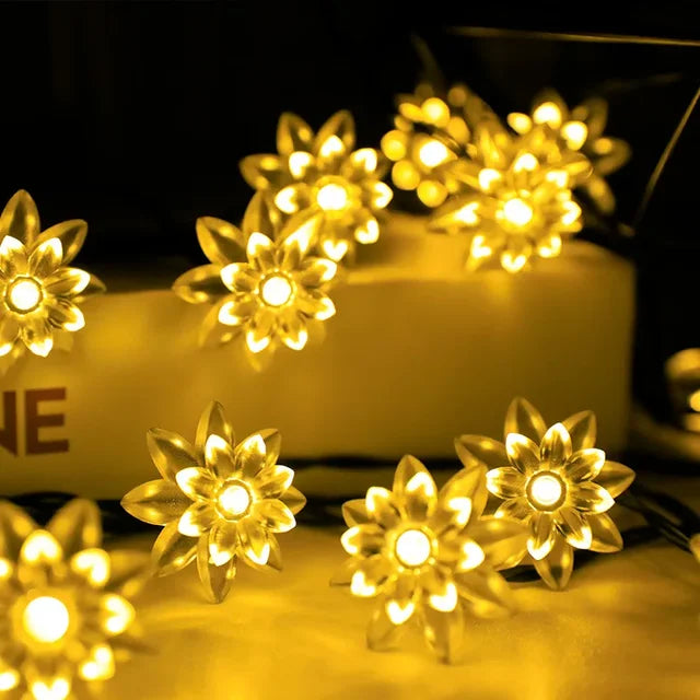 BowLift Peach Blossom Fairy Lights - Delicate LED String Lights for a Warm, Cozy Glow