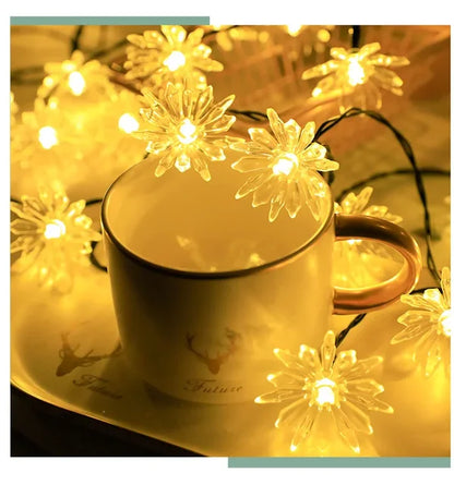 BowLift Peach Blossom Fairy Lights - Delicate LED String Lights for a Warm, Cozy Glow