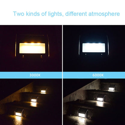 LZINA™ | 2PCS Solar Stainless Steel 3 LED Stair Wall Lamp Outdoor Garden Fence Light (White Light)