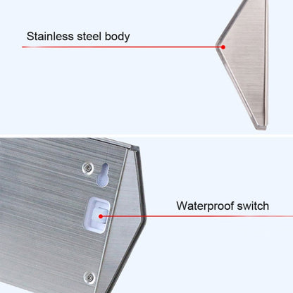 LZINA™ | 2PCS Solar Stainless Steel 3 LED Stair Wall Lamp Outdoor Garden Fence Light (White Light)