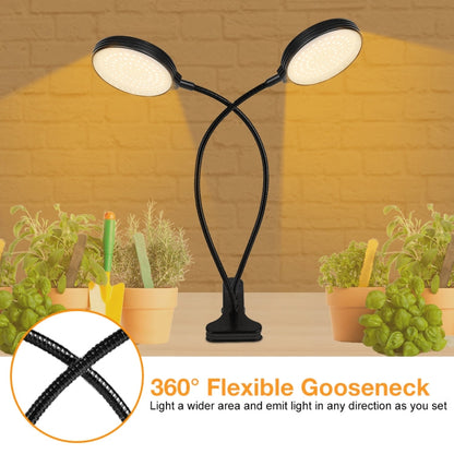 BowLift Four-Head LED Plant Growth Lamps - 60W Full-Spectrum Natural White Seedling Light with USB Remote, Clip-On Waterproof Design