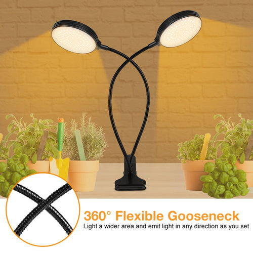 BowLift Four-Head LED Plant Growth Lamps - 60W Full-Spectrum Natural White Seedling Light with USB Remote, Clip-On Waterproof Design