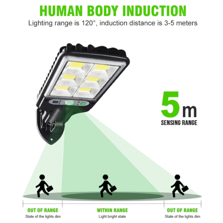 LZINA™ | Solar Street Lighting LED Body Detection Garden Light, Specification: 616B-72 COB with Remote Control