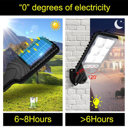 LZINA™ | Solar Street Lighting LED Body Detection Garden Light, Specification: 616B-72 COB with Remote Control