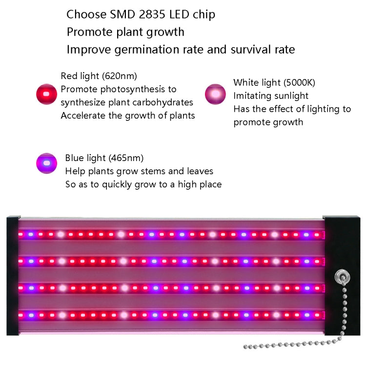 BowLift LED Growth Lamp - Full-Spectrum Plant Light Tube, Small Double-Row 100 cm (EU Plug)