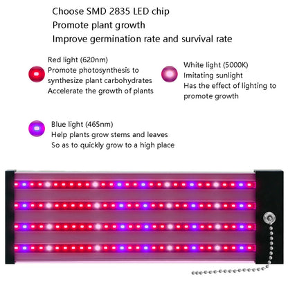 BowLift LED Growth Lamp - Full-Spectrum Plant Light Tube, Small Double-Row 100 cm (EU Plug)