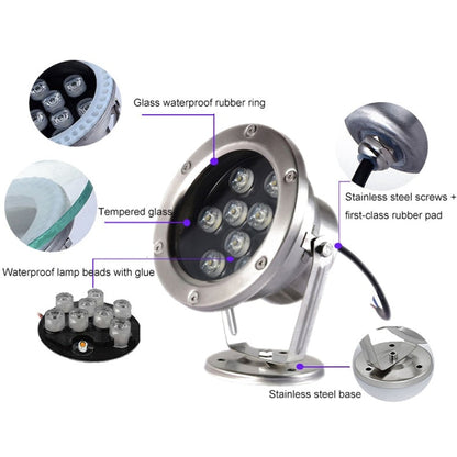 LZINA™ | LED underwater light pool fish pond fountain waterproof landscape light 18W (warm white)