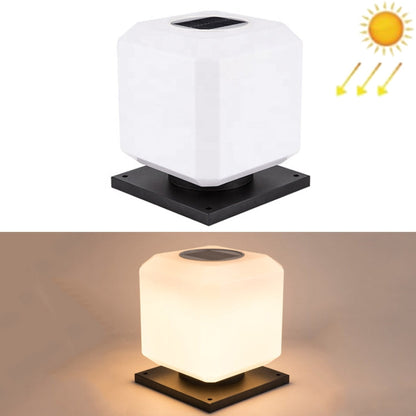 LZINA™ | 003 Solar Square Outdoor Post Light LED Waterproof Wall Lights, Size: 30cm (Warm Light)