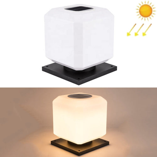 LZINA™ | 003 Solar Square Outdoor Post Light LED Waterproof Wall Lights, Size: 30cm (Warm Light)