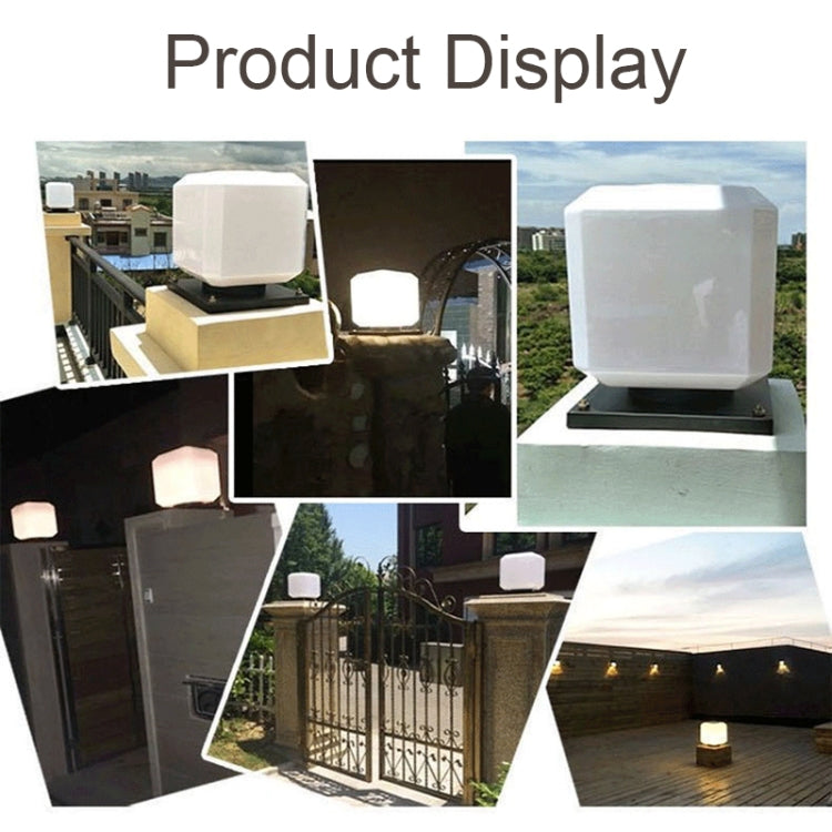 LZINA™ | 003 Solar Square Outdoor Post Light LED Waterproof Wall Lights, Size: 20 cm (Tricolor Light)