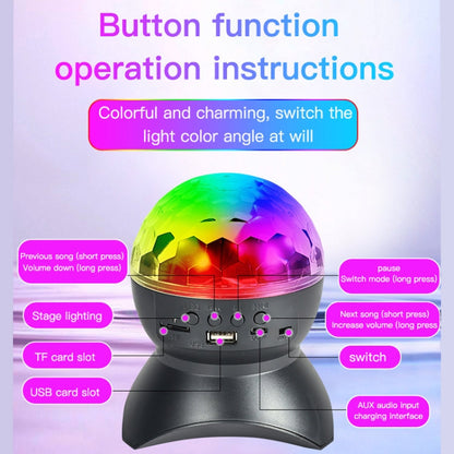 BowLift Home LED Magic Ball Lights — RGB Bounce Ambient Lamps with Sound-Reactive Balls, Black Charging Model, 5W