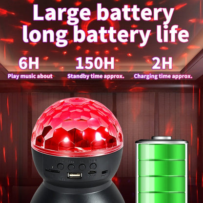 BowLift Home LED Magic Ball Lights — RGB Bounce Ambient Lamps with Sound-Reactive Balls, Black Charging Model, 5W