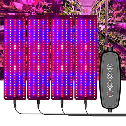 BowLift 4-Head 12V Full-Spectrum Red & Blue LED Grow Light Panel for Plants & Seedlings (EU Plug)