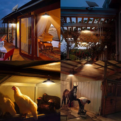 LZINA™ | IP65 Waterproof Outdoor Solar LED Light Bulb Chandelier Indoor Lights, Specification: Simple White Light with Remote Control