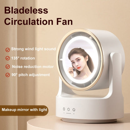 3 In 1 Multifunctional Desktop Fan with LED Light Cosmetic Mirror USB Plug Non-Oscillating | Bowlift