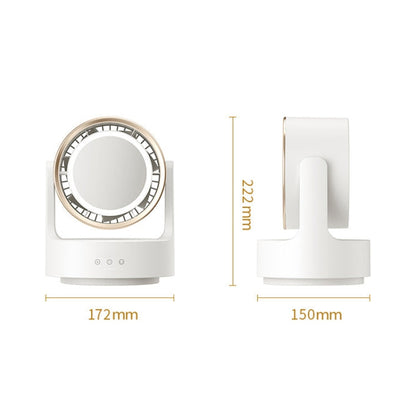 3 In 1 Multifunctional Desktop Fan with LED Light Cosmetic Mirror USB Plug Non-Oscillating | Bowlift