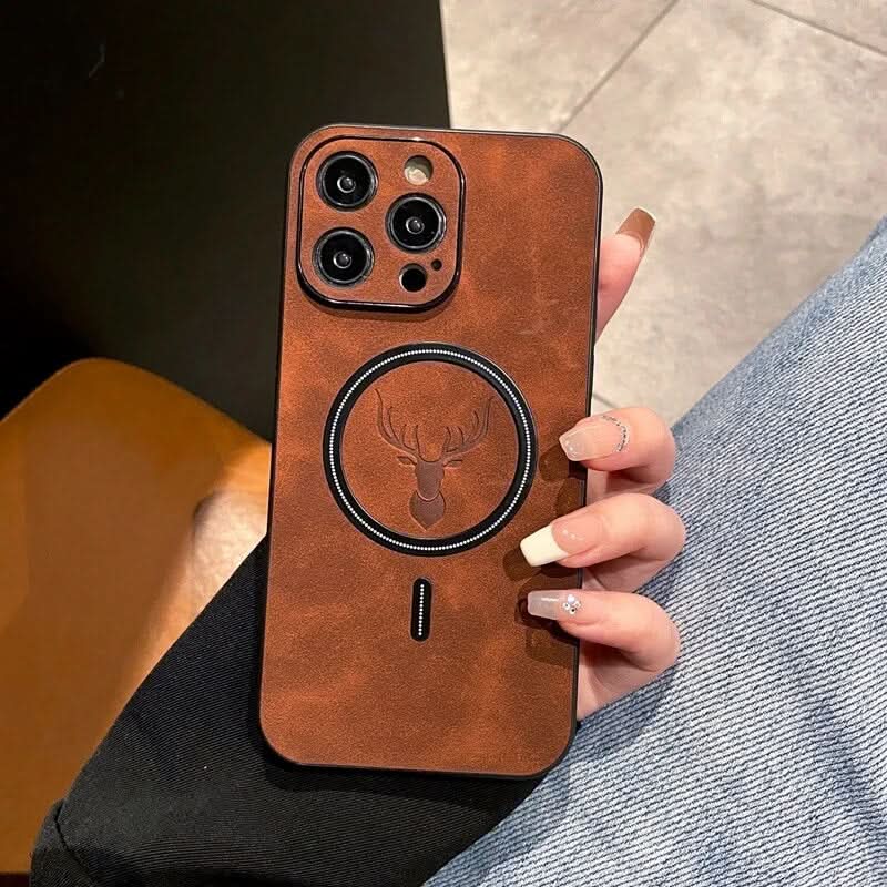 LZINA™ | Deer Leather iPhone Case MagSafe Wireless Charging