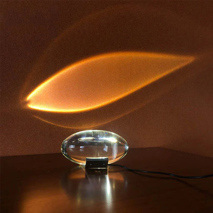 BowLift Crystal LED Table Lamp Eye of the Sky — Italian Designer Nightstand Projector Lamp for Living Room & Bedroom Decor