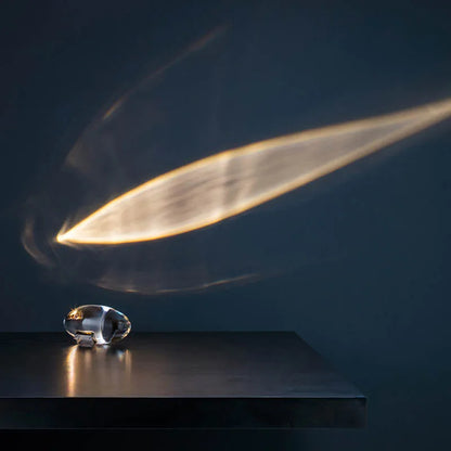 BowLift Crystal LED Table Lamp Eye of the Sky — Italian Designer Nightstand Projector Lamp for Living Room & Bedroom Decor