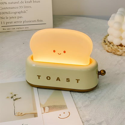 LZINA™ | TinyToast Table Lamp – Portable Toaster-Shaped Night Light with Dimmable LED & USB Port