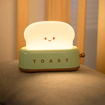 LZINA™ | TinyToast Table Lamp – Portable Toaster-Shaped Night Light with Dimmable LED & USB Port