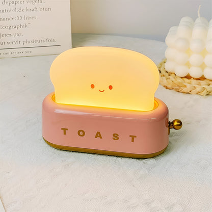 LZINA™ | TinyToast Table Lamp – Portable Toaster-Shaped Night Light with Dimmable LED & USB Port